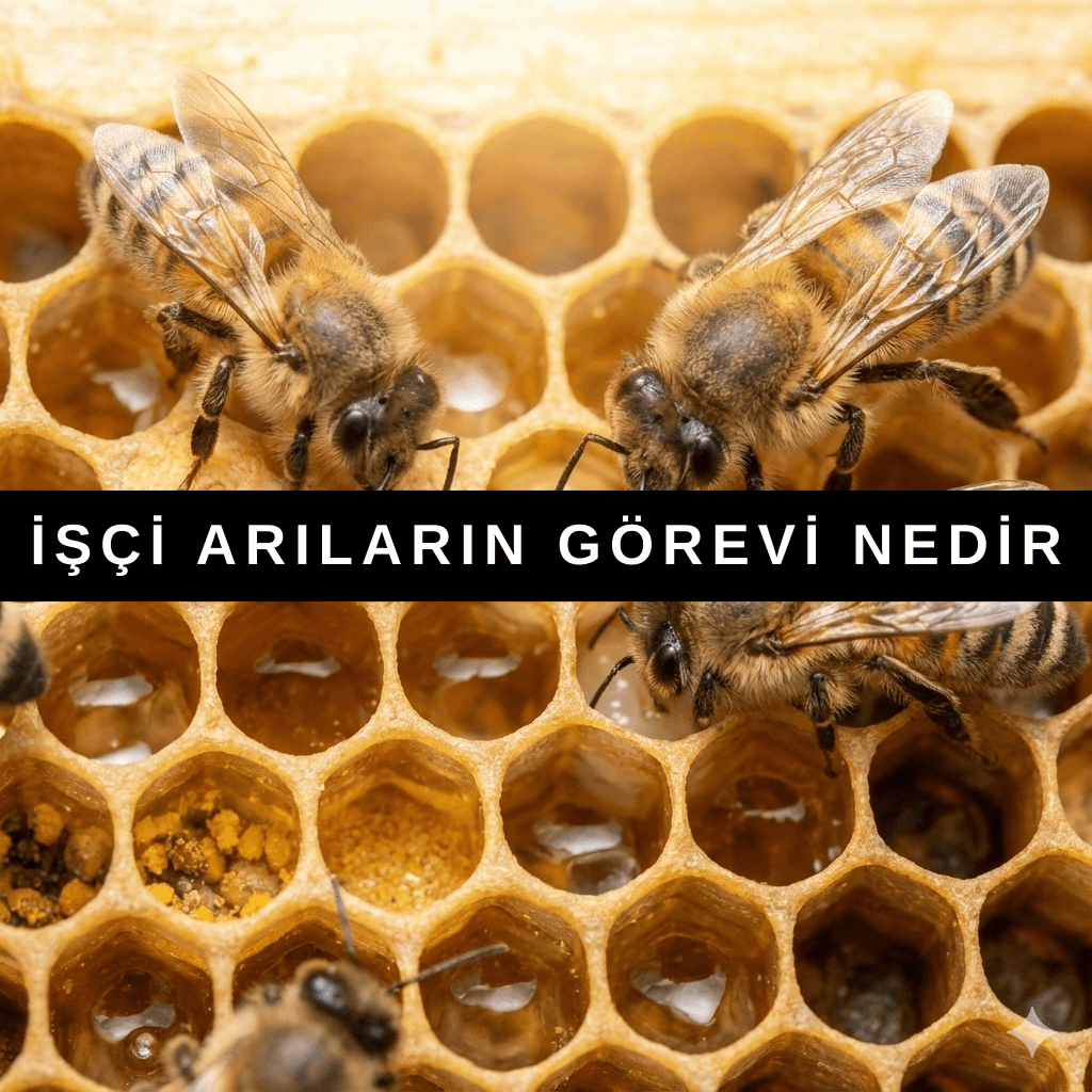 Petek üzerinde çalışan işçi arılar ve kolonideki görevlerini yerine getirmeleri