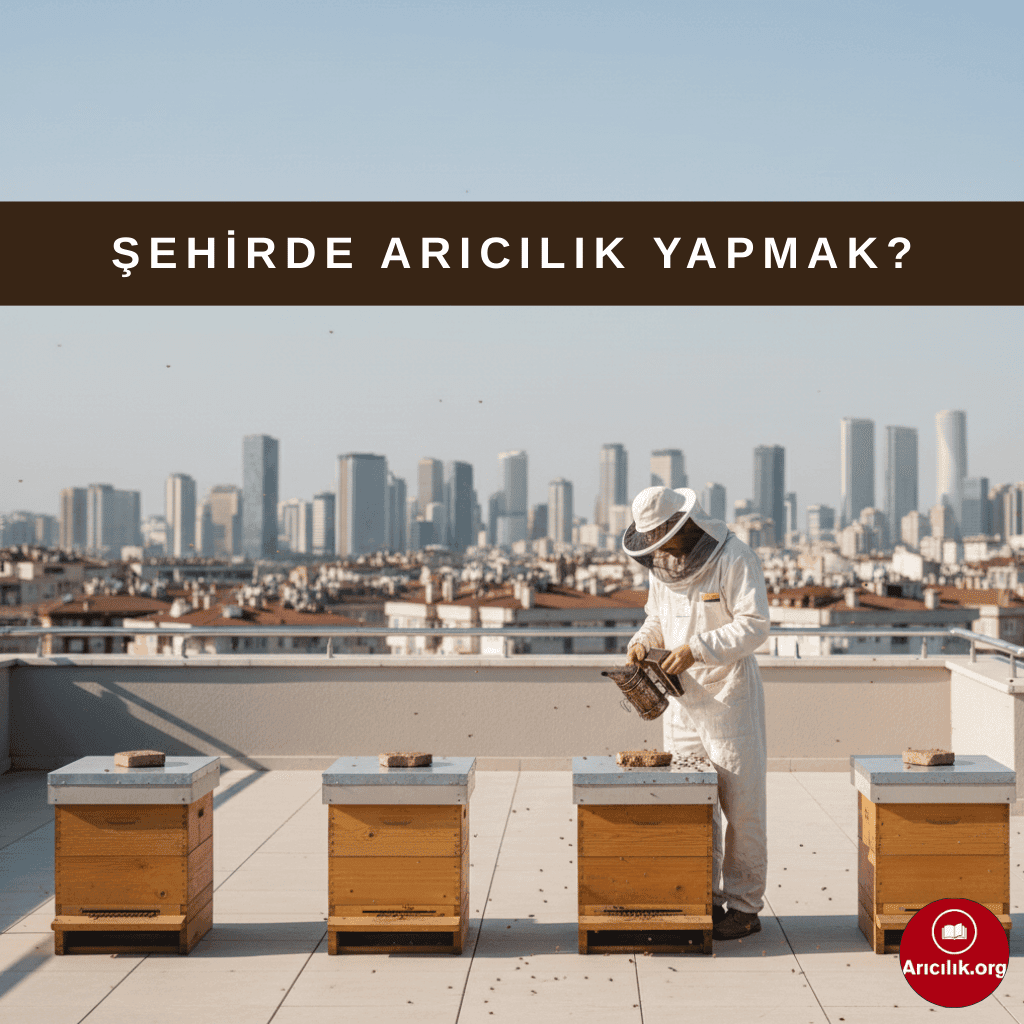 Apartman terasında kurulan arı kovanlarıyla şehirde arıcılık yapan arıcı
