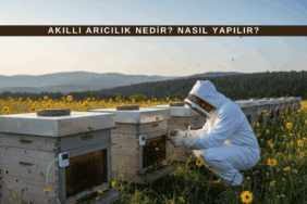 Akıllı arıcılıkta kovan takibi yapan tecrübeli arıcı