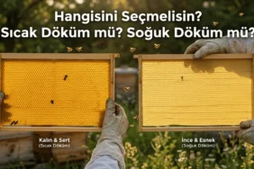 Sıcak döküm petek ve soğuk döküm petek mumlu çıta üzerinde karşılaştırma
