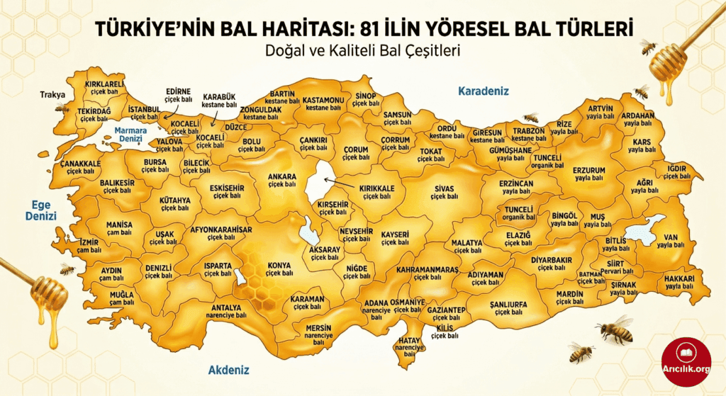 Türkiye Bal Haritası: İllere Göre Bal Çeşitleri İnfografiği