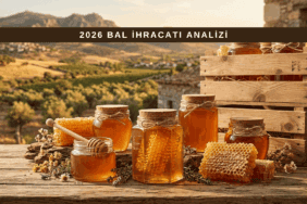 Türkiye’de 2026 yılı itibarıyla bal üretimi ve ihracatıyla ilgili sektörel analiz görseli.