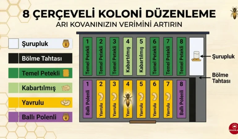 8 Çerçeve Arı Çıtası Düzenleme: Doğru Koloni Yönetimi ve Teknik Uygulama
