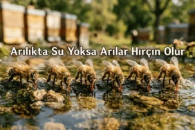 Arılar su olmadan yaşar mı sorusuna örnek, bal arıları su içerken