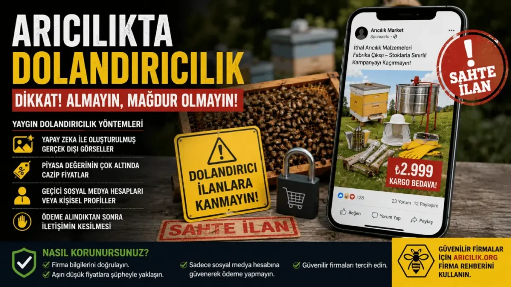 Arıcılıkta dolandırıcılık uyarısı ve sahte ilan örneği