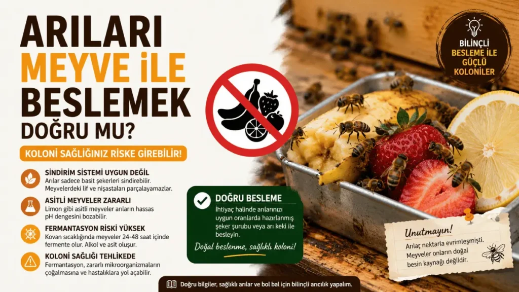 Arıları meyve ile besleme