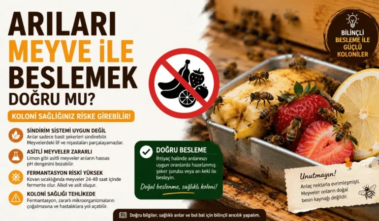 Arıları meyve ile besleme