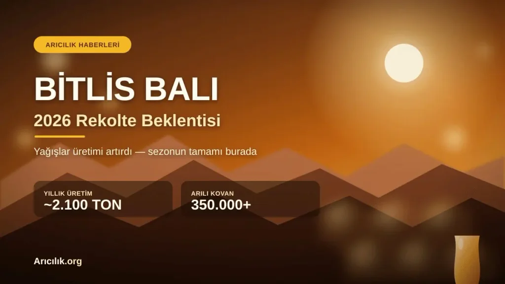 Bitlis balı 2026 rekolte beklentisi — yayla manzarası ve bal peteği görseli