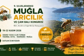 9. Uluslararası Muğla Arıcılık ve Çam Balı Kongresi 2026 afişi, Marmaris Muğla'da düzenlenecek arıcılık kongresi