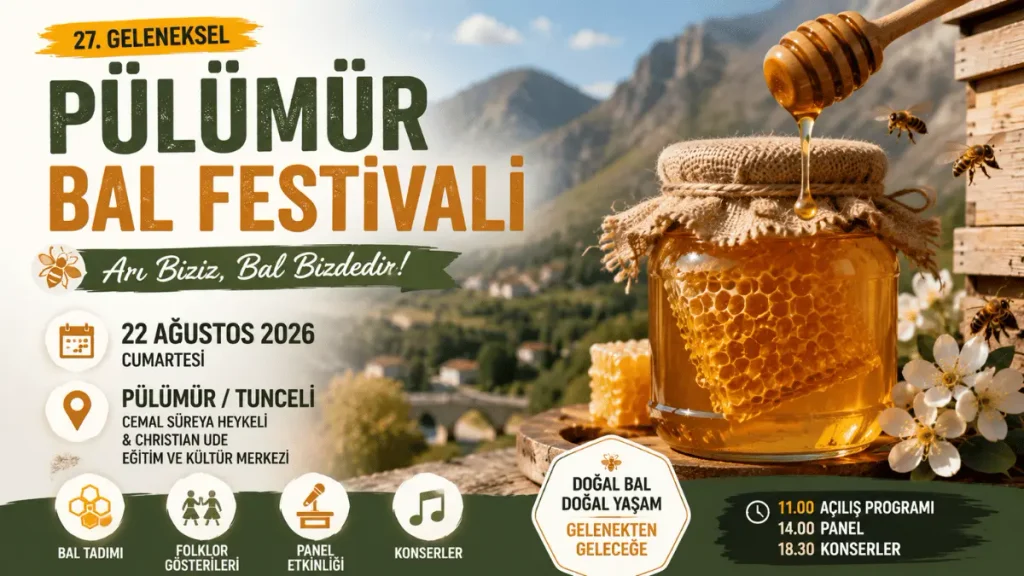 27. Pülümür Bal Festivali 2026 afişi ve etkinlik programı