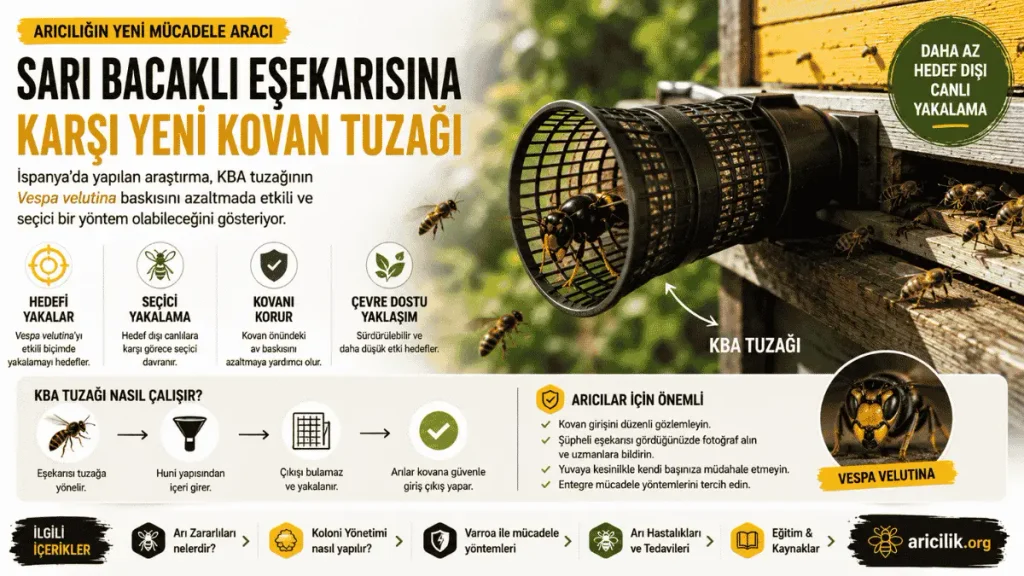 Sarı bacaklı eşekarısına karşı seçici kovan tuzağı