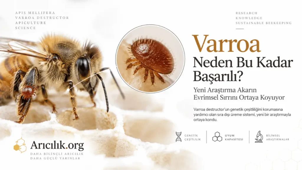 Varroa destructor akarının bal arısı üzerindeki görünümü ve evrimsel başarısını konu alan bilimsel araştırma