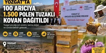 Yozgat'ta 100 arıcıya dağıtılan polen tuzaklı arı kovanları