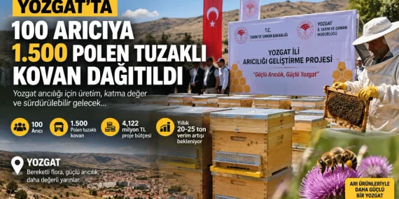 Yozgat’ta 100 Arıcıya 1.500 Polen Tuzaklı Kovan Dağıtıldı