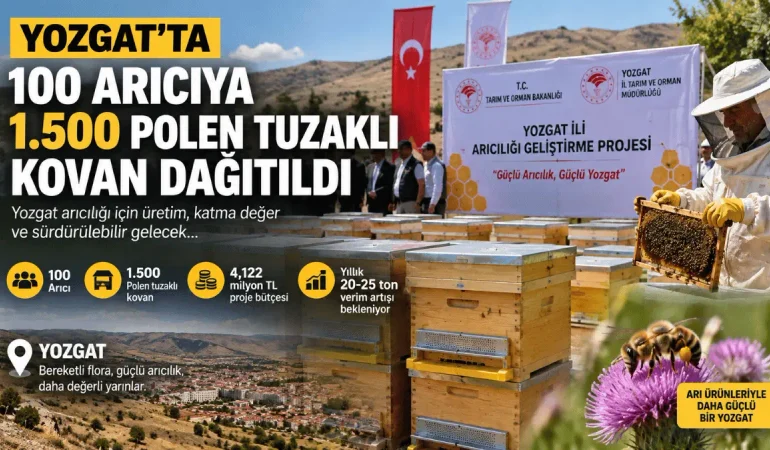 Yozgat’ta 100 Arıcıya 1.500 Polen Tuzaklı Kovan Dağıtıldı